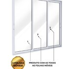 Porta De Alumínio De Correr Lateral 3 Folhas Móveis Vidro Tem
