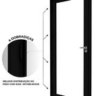 Porta De Alumínio De Giro Com Vidro Temperado 215x90cm Lucasa