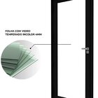 Porta De Alumínio De Giro Com Vidro Temperado 215x90cm Lucasa