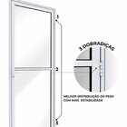 Porta De Alumínio De Giro De Vidro Com Travessa 215x85cm Luca