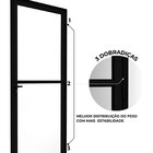 Porta De Alumínio De Giro De Vidro Com Travessa 215x85cm Luca