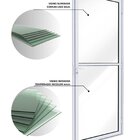 Porta De Alumínio De Giro De Vidro Com Travessa 215x85cm Luca