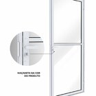 Porta De Alumínio De Giro De Vidro Com Travessa 215x85cm Luca