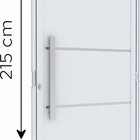 Porta De Alumínio De Giro Lambri 215x95cm Com Friso E Puxador