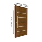 Porta De Alumínio De Giro Lambri Com Friso Puxador De 80cm Em