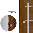 Porta De Alumínio De Giro Lambri Com Friso Puxador De 80cm Em