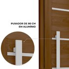 Porta De Alumínio De Giro Lambri Com Friso Puxador De 80cm Em