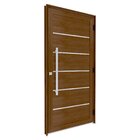 Porta De Alumínio De Giro Lambri Com Friso Puxador De 80cm Em