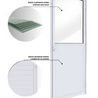 Porta De Alumínio De Giro Mista Com Lambri E Vidro 215x85cm L