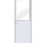 Porta De Alumínio De Giro Mista Com Lambri E Vidro 215x85cm L