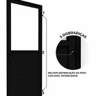 Porta De Alumínio De Giro Mista Com Lambri E Vidro 215x85cm L