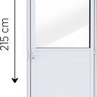 Porta De Alumínio De Giro Mista Com Lambri E Vidro 215x85cm L