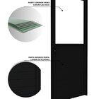 Porta De Alumínio De Giro Mista Com Lambri E Vidro 215x85cm L
