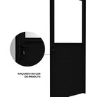 Porta De Alumínio De Giro Mista Com Lambri E Vidro 215x85cm L