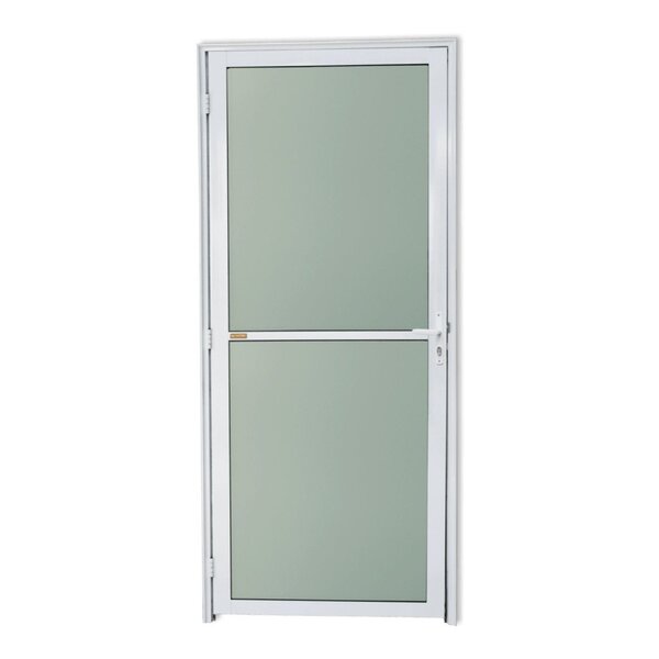 Porta De Alumínio E Vidro 210x80cm Brilhante Super Brimak Bra