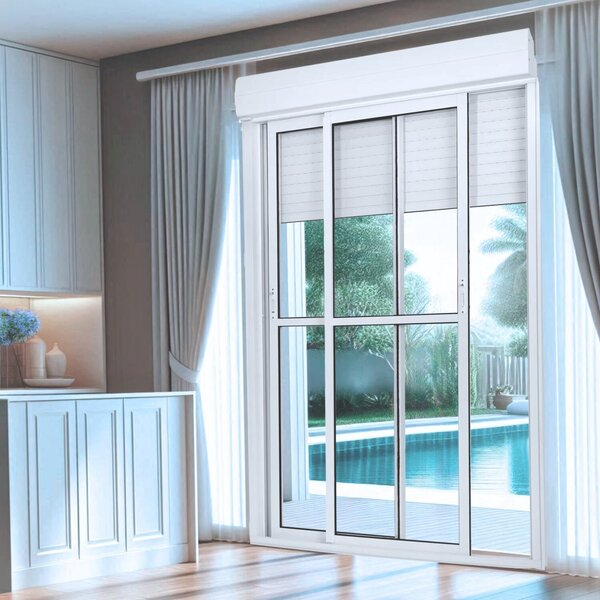 Porta De Aluminio Integrada Automatica 220v 231x200cm 2 Folha