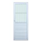Porta De Alumínio L25 Com Grade Branca Direita - 210x80