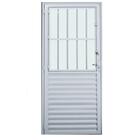Porta De Alumínio L25 Com Grade Branca Esquerda - 210x80