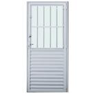 Porta De Alumínio L25 Com Grade Branca Esquerda - 210x80