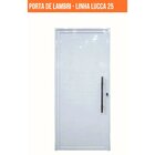 Porta De Alumínio Lambri 210x100cm Com Puxador Batente 6,2cm