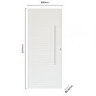 Porta De Alumínio Lambri 210x80cm Com Fechadura Rolete E Puxa