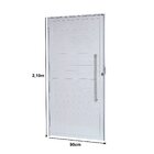 Porta De Alumínio Lambri 210x90cm Batente 4cm Cristal Branca