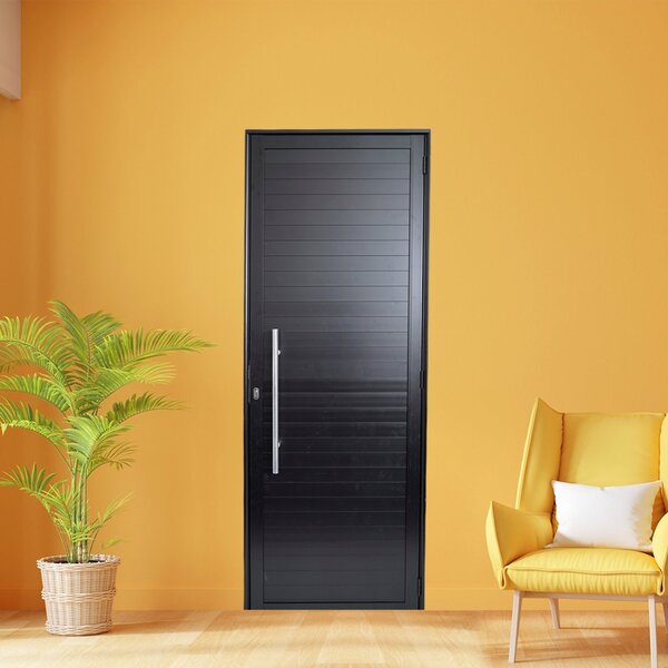 Porta De Aluminio Lambri 210x90cm Com Puxador Linha Premium L
