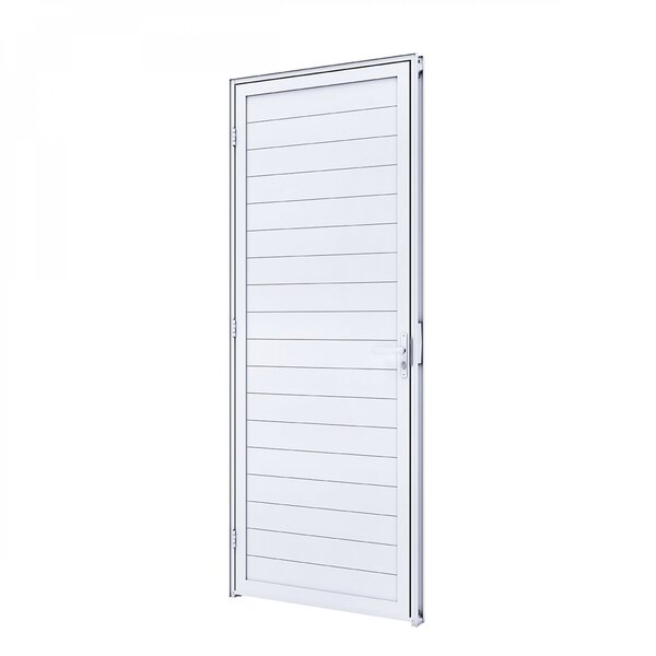 Porta De Alumínio Lambri 215x85 Com Maçaneta Lucasa Alumínios