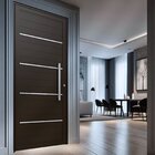 Porta De Aluminio Lambri Social 210x95cm Com Friso E Puxador