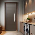 Porta De Aluminio Lambri Social 210x95cm Com Puxador Acetinado