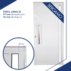 Porta De Alumínio Lambril 2,10 X 0,80 Linha 25 Premium Com Vi