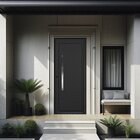 Porta De Aluminio Lambril 210x100cm Com Puxador Project Preto