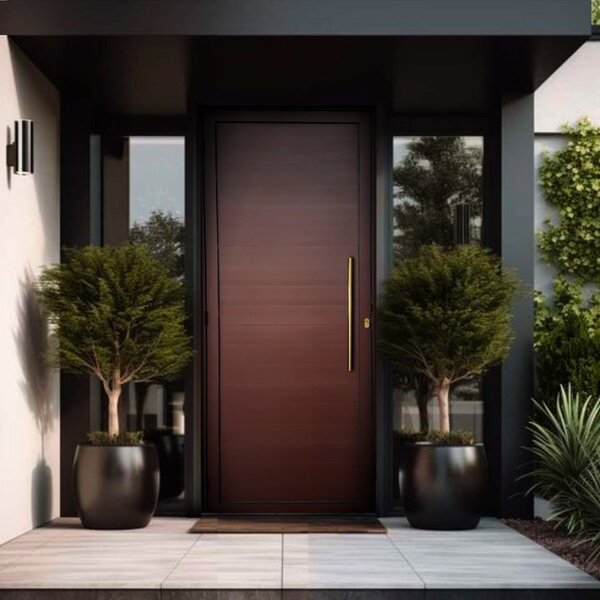 Porta De Aluminio Lambril 210x100cm Com Puxador Super Brimak