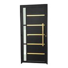 Porta De Aluminio Lambril 210x100cm Com Puxador Super Miraggi