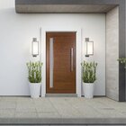 Porta De Aluminio Lambril 210x100cm Com Puxador Topsul Abertu