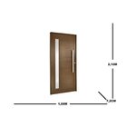 Porta De Aluminio Lambril 210x100cm Com Puxador Topsul Abertu