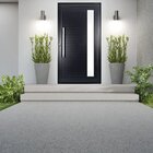 Porta De Aluminio Lambril 210x100cm Com Puxador Topsul Abertu