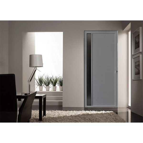 Porta De Alumínio Lambril 210x100cm Com Visor Lado Esquerdo H