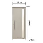 Porta De Alumínio Lambril 210x100cm Visor E Puxador Hale Esqu