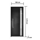 Porta De Alumínio Lambril 210x100cm Visor E Puxador Hale Esqu