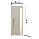Porta De Alumínio Lambril 210x100cm Visor E Puxador Lado Dire