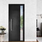 Porta De Alumínio Lambril 210x100cm Visor E Puxador Lado Dire