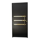 Porta De Aluminio Lambril 210x80cm Frisada Com Puxador Abertu