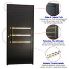 Porta De Aluminio Lambril 210x80cm Frisada Com Puxador Super