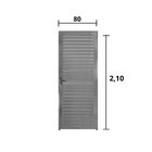 Porta De Alumínio Lambril 210x80cm Lado Direito Palheta Hale