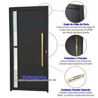 Porta De Aluminio Lambril 210x90cm Com Puxador Super Visione