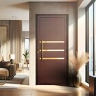 Porta De Aluminio Lambril 210x90cm Frisada Com Puxador Super