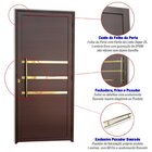 Porta De Aluminio Lambril 210x90cm Frisada Com Puxador Super