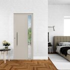 Porta De Alumínio Lambril 210x90cm Visor E Puxador Lado Direi