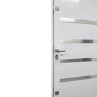 Porta De Alumínio Lambril Branco Com Maçaneta E Friso 2 Fecha